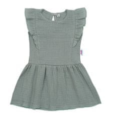 NEW BABY Kojenecké mušelínové šaty Summer Nature Collection mátové Velikost: 80 (9-12m)