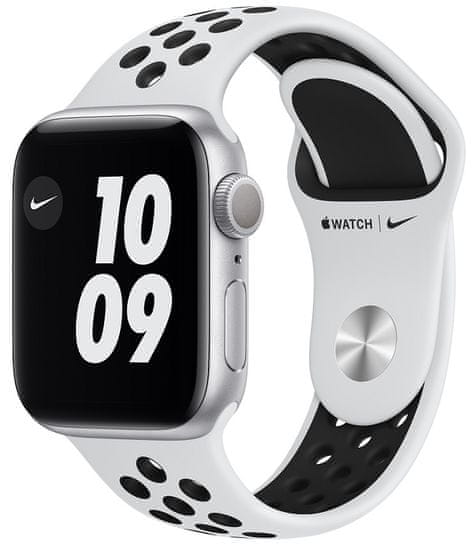 Apple Watch Nike Series 6, 40mm Silver Aluminium Case with Pure Platinum/Black Sport Band (M00T3HC/A)