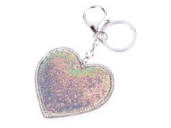 Kraftika 1ks šedá růžová přívěsek na kabelku / klíče srdce s ab