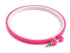 Kraftika 1ks (19,5cm) růžová neon vyšívací kruh plastový 15,5cm