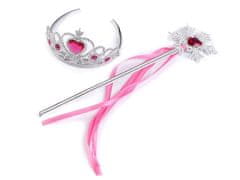 Kraftika 1sada růžová pink karnevalová sada / korunka - ledová