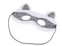 Kraftika 1ks bílá mýval dětská karnevalová maska - škraboška filcová