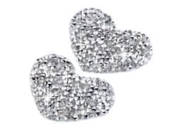Kraftika 2ks crystal nažehlovací srdce s kamínky