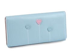 Kraftika 1ks 4 modrá sv. dámská / dívčí peněženka srdíčka 9x18cm