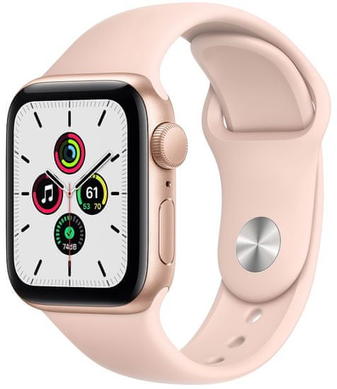 Apple Watch SE, 40mm Gold Aluminium Case with Pink Sand Sport Band (MYDN2HC/A)