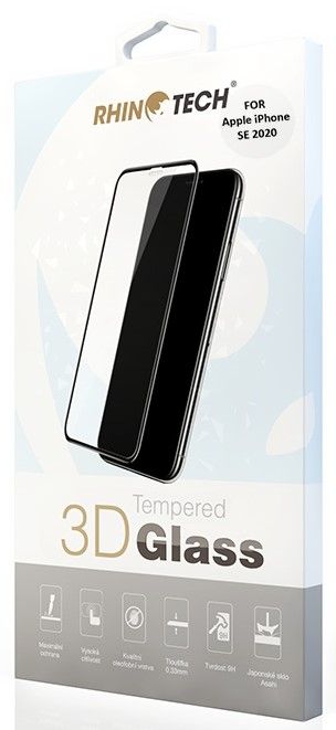 RhinoTech 2 Tvrzené ochranné 3D sklo pro Apple iPhone 7 / 8 / SE3 2022 (Case Fit) RT184