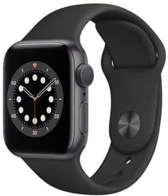 Chytré hodinky Apple Watch Series 6, velký OLED Retina displej hliníkové pouzdro nastavitelný design vyměnitelný řemínek, sportovní, kožený
