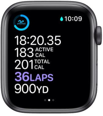 Chytré hodinky Apple Watch Series 6, EKG sledování tepu srdeční činnost monitorování aktivity notifikace online platby Apple Pay tréninkové programy přehrávání hudby notifikace volání snímání okysličení krve detekce pádu