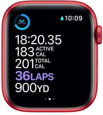 Chytré hodinky Apple Watch Series 6, EKG sledování tepu srdeční činnost monitorování aktivity notifikace online platby Apple Pay tréninkové programy přehrávání hudby notifikace volání snímání okysličení krve detekce pádu