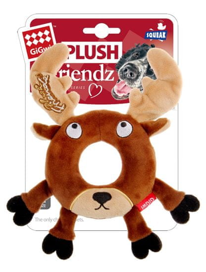 GiGwi hračka pro psy Plush Friendz sob s gum. kroužkem
