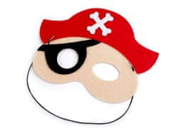 Kraftika 1ks červená dětská karnevalová maska - škraboška pirát
