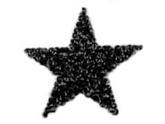 Kraftika 1ks černá nažehlovací hvězda s kamínky, ozdoby broušenými