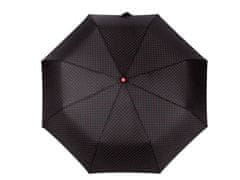 Kraftika 1ks černá dámský skládací vystřelovací deštník s puntíky