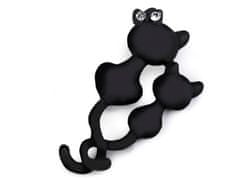 Kraftika 1ks černá kočka brož pes, kočky s broušenými kamínky