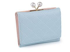 Kraftika 1ks 3 modrá sv. dámská peněženka s perlami 8,5x10,5cm