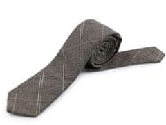 Kraftika 1ks šedá stř. bavlněná kravata károvaná