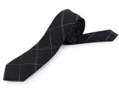 Kraftika 1ks černá bavlněná kravata károvaná
