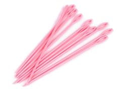 Kraftika 10ks růžová střední plastové jehly délka 15cm tupé