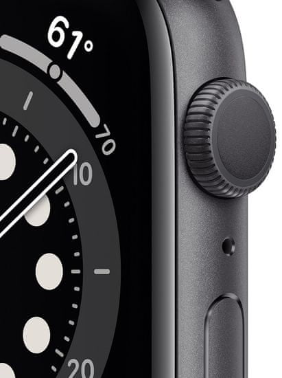 Apple Watch Series 6, 44mm Space Gray Aluminium Case with Black