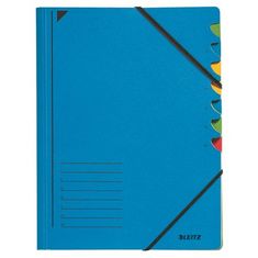Leitz Třídící desky s gumičkou, modrá, 7 částí, karton, A4 39070035