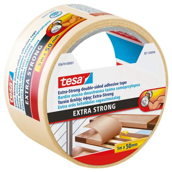 Tesa Oboustranná podlahová páska extra přilnavá, 5m:50mm