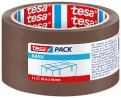 Tesa Balicí páska BASIC, základní, hnědá, 50m:48mm, kusový prodej