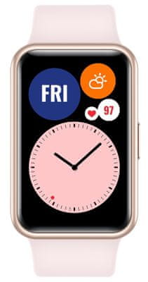 Dámské Chytré hodinky Huawei Watch Fit, barevný AMOLED displej, dlouhá výdrž, multisport, GPS, tepová frekvence, kyslík v krvi, SpO2, stres, spánek