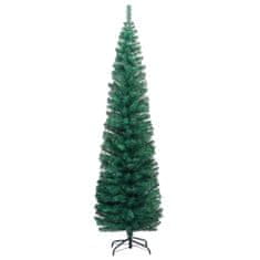 Greatstore Úzký umělý vánoční stromek se stojanem zelený 240 cm PVC