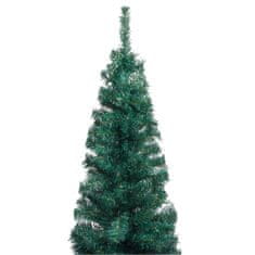 Greatstore Úzký umělý vánoční stromek se stojanem zelený 240 cm PVC