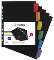 VIQUEL Rozlišovače, černá, plastové, A4 Maxi, 6 listů