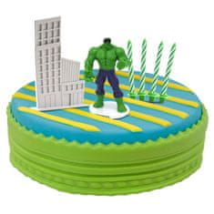 Dekora Figurka na dort Hulk město a zelené svíčky 