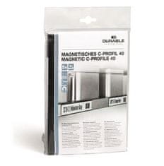 Durable Držák štítků, černá, 40 mm, magnetický, C-Profile, 5 ks