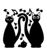 Crearreda Samolepicí dekorace Crearreda FM M Cats Silhouettes 54511 Siluety koček s notami