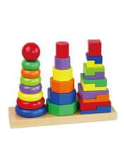 Tega Dřevěné barevné pyramidy pro děti