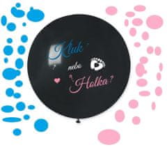 Balón latexový - Kluk nebo holka ? (+ konfety) - Gender reveal - Baby shower - 80 cm