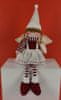 Vánoční sedící andělka s pruhovanou šálou 45 cm