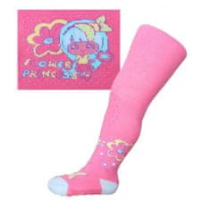 NEW BABY Bavlněné punčocháčky 3xABS růžové flower princess Velikost: 104 (3-4r)