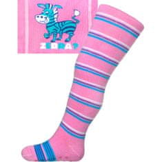NEW BABY Bavlněné punčocháčky s ABS růžové zebra s pruhy Velikost: 104 (3-4r)