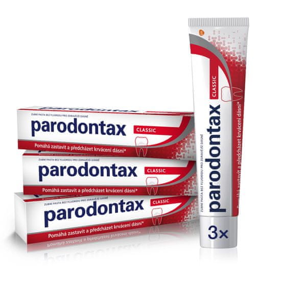 Parodontax Classic 75 ml Zubní pasta bez fluoru 3ks