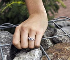 Beneto Stříbrný prsten s třpytivými krystaly AGG204 (Obvod 50 mm)