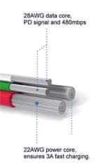 SWISSTEN SWISSTEN datový kabel USB-A / micro USB, s textilním opletem, délka 3,0 m Barva: Červená