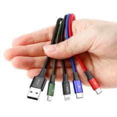 BASEUS 4in1 kabel USB - 2x USB-C / Lightning / micro USB 3.5A 1.2m, černý