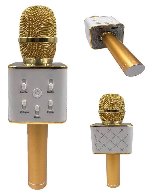 Teddies Mikrofon karaoke kov 25cm zlatý