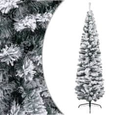 shumee vidaXL Slim umělý vánoční stromek Zelená sněhová pokrývka 240 cm PVC