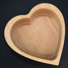 AMADEA Dřevěná miska ve tvaru srdce, masivní dřevo, rozměr 13,5x13,5x4,5 cm