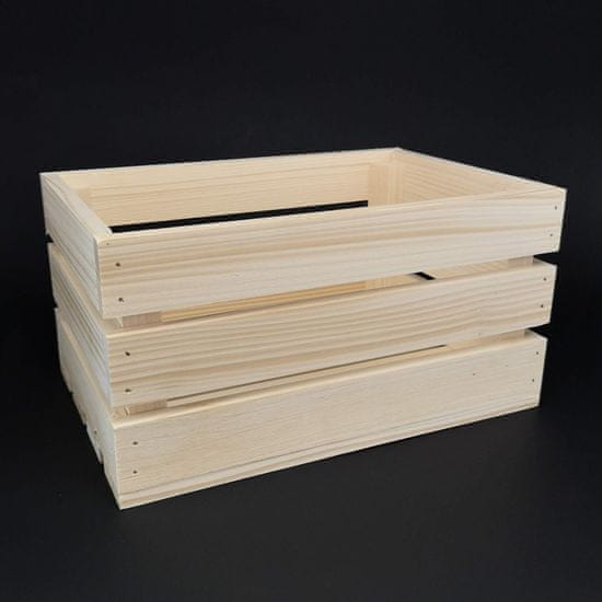 AMADEA Dřevěná bedýnka z masivního dřeva, 29x19x15 cm