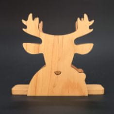 AMADEA Dřevěný stojánek na ubrousky ve tvaru jelena, masivní dřevo, velikost 13 cm