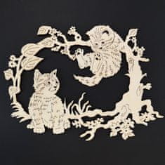 AMADEA Dřevěný obrázek k vymalování koťátka 17 cm