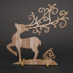 AMADEA Dřevěná dekorace 3D jelen šedohnědý, výška 15 cm