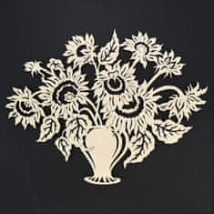 AMADEA Dřevěný obrázek k vymalování kytice slunečnic 25 cm